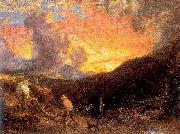Palmer, Samuel Ploughing at Sunset Sweden oil painting reproduction